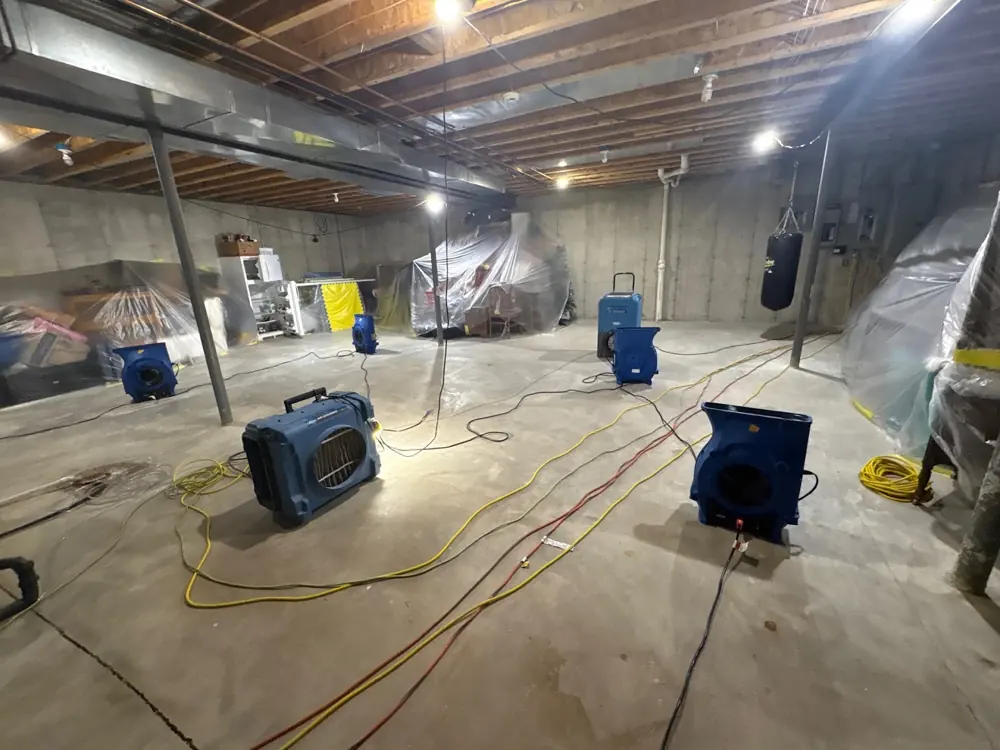 Restoration equipment on a San Jose job
