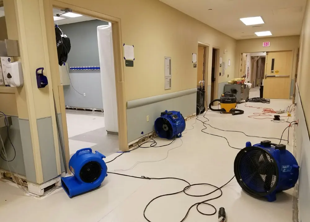 Restoration equipment on a San Jose job